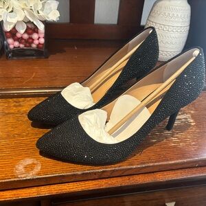 INC International Concepts Black embellished sparkle Heels